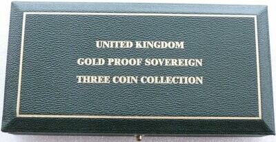 2001 - 2007 Royal Mint Sovereign Gold Proof 3 Coin Box No Coins