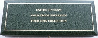 2002 - 2007 Royal Mint Gold Proof Sovereign 4 Coin Set Green Box No Coins