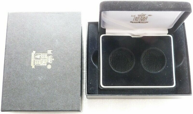 Royal Mint Black Suede Sovereign 2 Coin Set Box Set No Coins