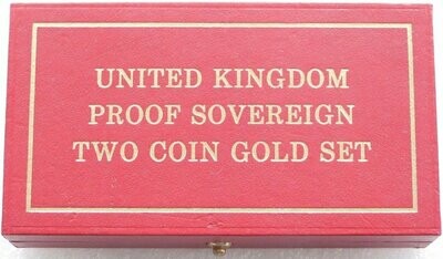 Royal Mint Gold Proof Sovereign 2 Coin Set Red Leather Box No Coins