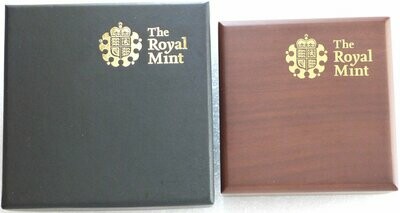 2008 - 2015 Royal Mint Walnut-Veneer Wooden £5 Crown Gold Silver Coin Box Set Only 38.61mm