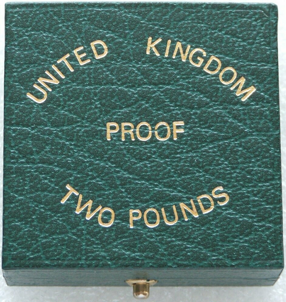 1983 - 1987 Royal Mint Green Leather £2 Double Sovereign Gold Proof Coin Box Only