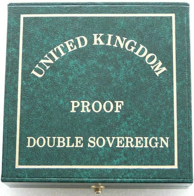 1989 - 1994 Royal Mint Green Leather £2 Double Sovereign Gold Proof Coin Box Only