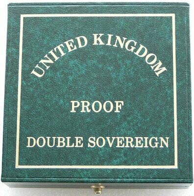 1989 - 1994 Royal Mint Green Leather £2 Double Sovereign Gold Proof Coin Box Only