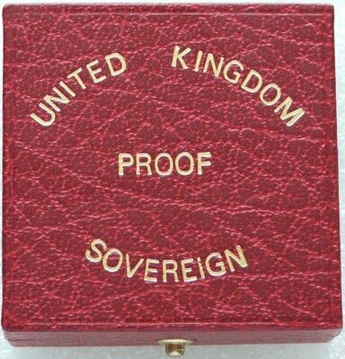 1983 - 1989 Royal Mint Red Leather Full Sovereign Gold Coin Box Only