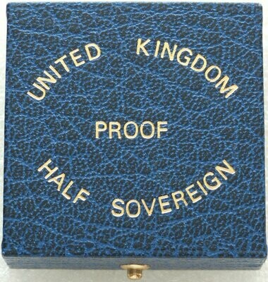 1983 - 1989 Royal Mint Blue Leather Half Sovereign Gold Coin Box Only