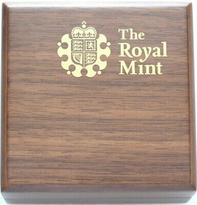 2009 - 2013 Royal Mint Walnut-Veneer Wooden Quarter Sovereign Gold Coin Box Only