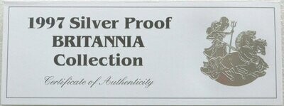 1997 Britannia Silver Proof 4 Coin Set Certificate Only