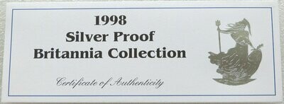 1998 Britannia Silver Proof 4 Coin Set Certificate Only