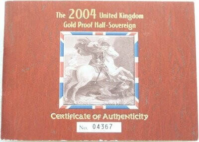 2004 St George and the Dragon Half Sovereign Gold Proof Coin Certificate Only