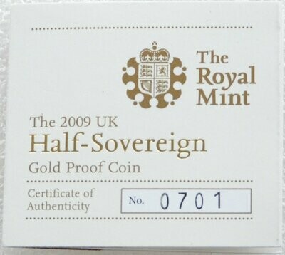 2009 St George and the Dragon Half Sovereign Gold Proof Coin Certificate Only