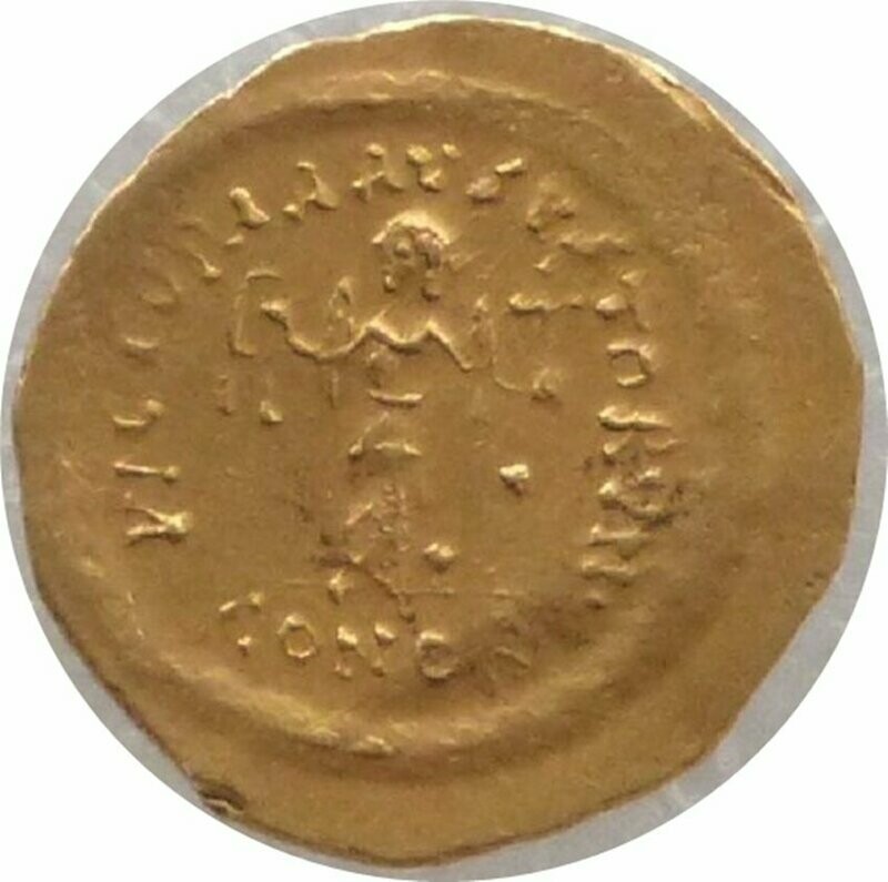 565 - 578 AD Byzantine Justinus II Justin II Tremissis Gold Coin