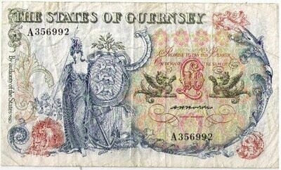 1975 Guernsey C H Hodder First Run £10 Banknote A356992