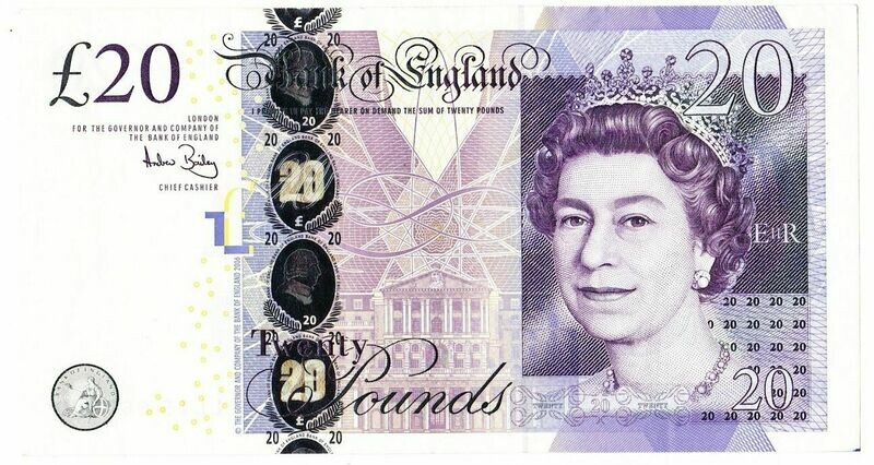 2004 - 2011 Bank of England A Bailey Replacement £20 Twenty Pound Banknote LL15 960040