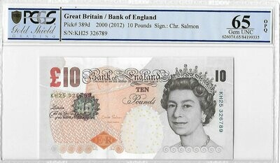 2012 Bank of England Chris Salmon Darwin £10 Banknote Gem Unc 65 OPQ