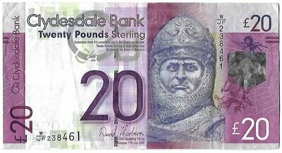 2009 Clydesdale Bank Robert the Bruce £20 Twenty Pound Banknote