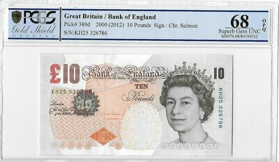 2012 Bank of England Chris Salmon Darwin £10 Banknote Superb Gem Unc 68 OPQ
