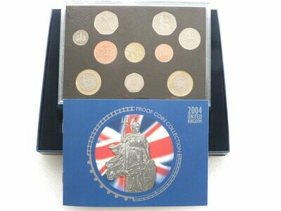 2004 Royal Mint Standard Proof 10 Coin Set Box Coa