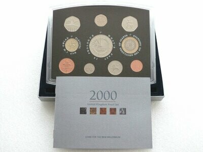 2000 Royal Mint Millennium Standard Proof 10 Coin Set Box Coa