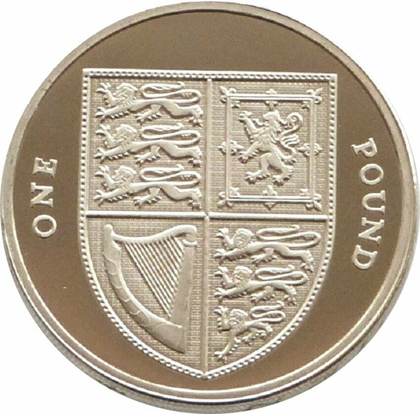 2015 Royal Shield of Arms £1 Proof Coin- Fourth Portrait