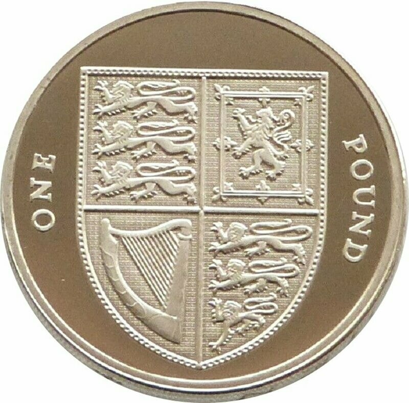 2015 Royal Shield of Arms £1 Proof Coin - Fifth Portrait