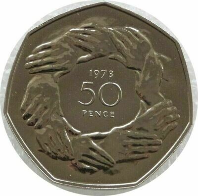 1973 Accession to the EEC Hands 50p Proof Coin