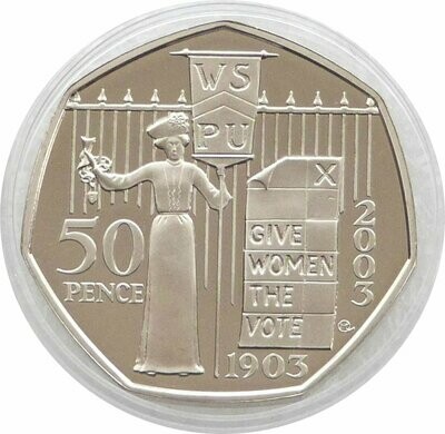 2003 Suffragettes 50p Proof Coin