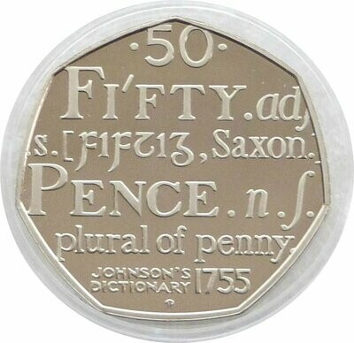 2005 Dictionary 50p Proof Coin