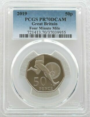 2019 Roger Bannister 50p Proof Coin PCGS PR70 DCAM - 2004