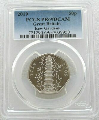 2019 Kew Gardens 50p Proof Coin PCGS PR69 DCAM - Mintage 3,500