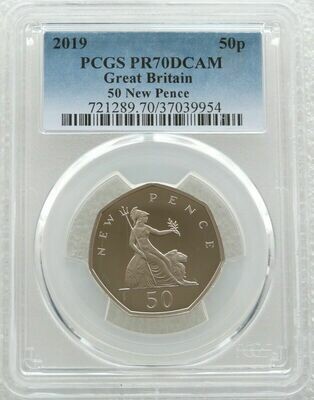 2019 Britannia New Pence 50p Proof Coin PCGS PR70 DCAM