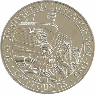 1995 Alderney D-Day Liberation £5 Brilliant Uncirculated Coin