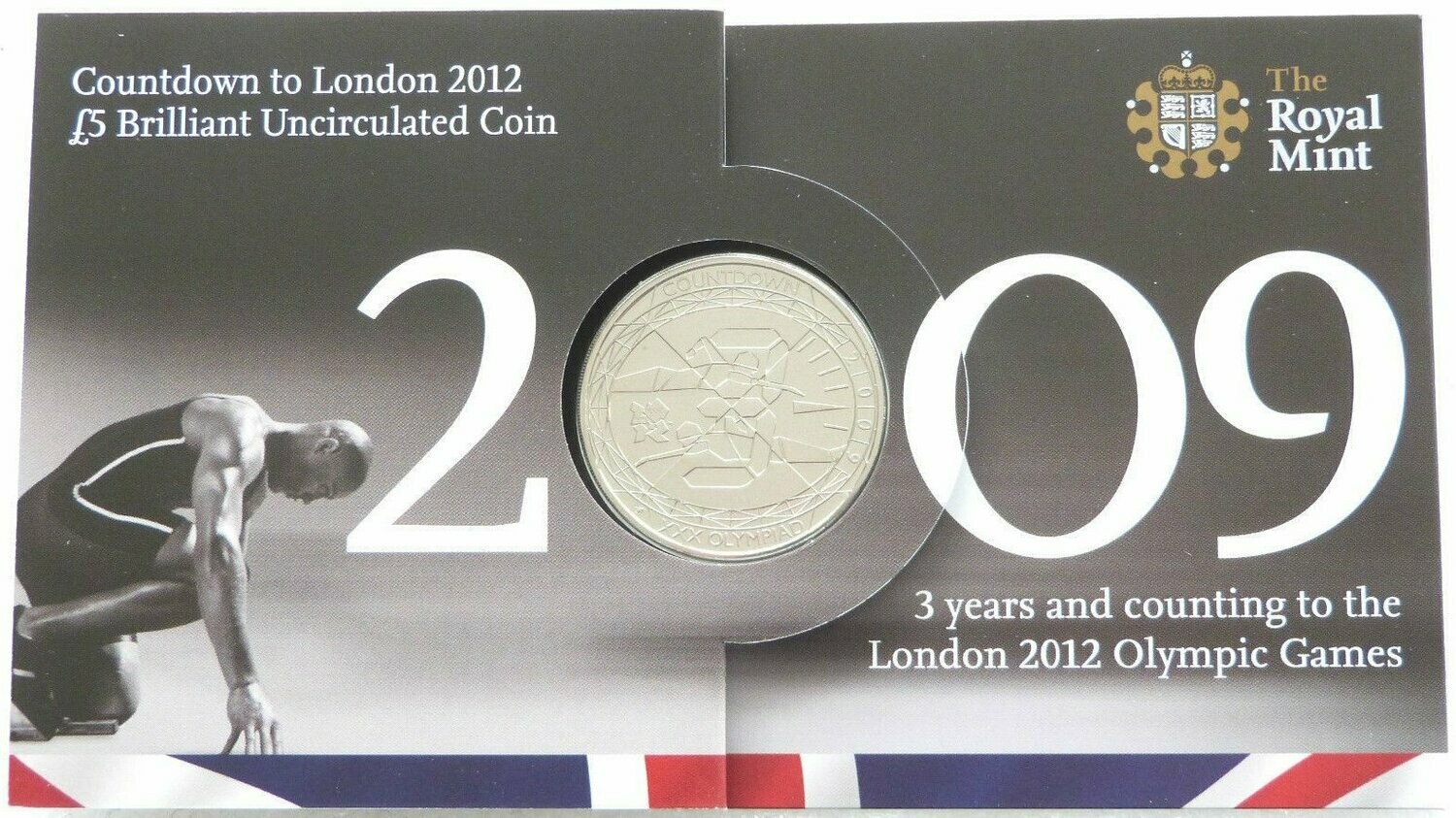 2009 London Olympic Games Countdown £5 Brilliant Uncirculated Coin Long Pack