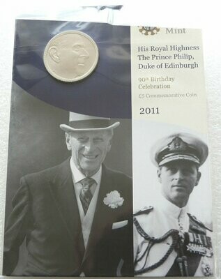 2011 Prince Philip 90th Birthday £5 Brilliant Uncirculated Coin Pack Sealed