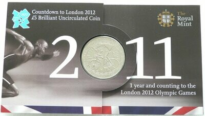 2011 London Olympic Games Countdown £5 Brilliant Uncirculated Coin Long Pack