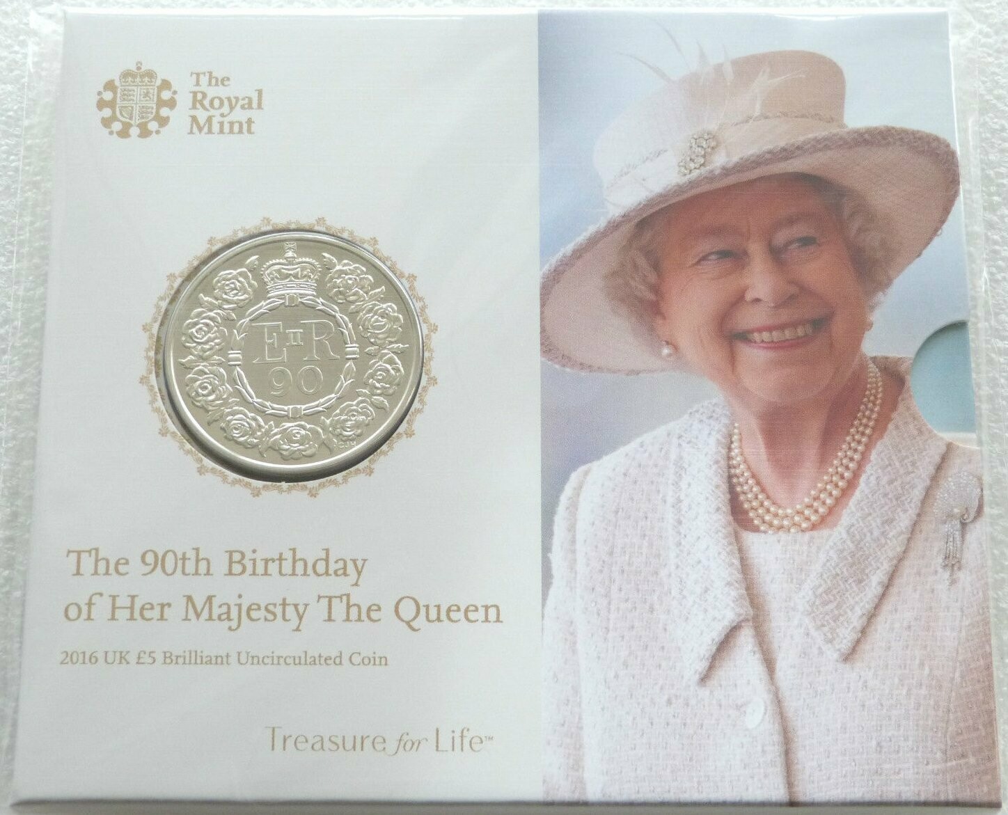2016 Queens 90th Birthday £5 Brilliant Uncirculated Coin Pack Sealed