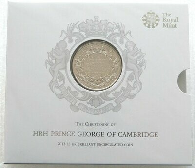 2013 Prince George Royal Christening £5 Brilliant Uncirculated Coin Pack Sealed