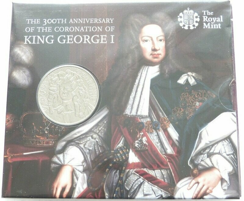 2014 Alderney King George I £5 Brilliant Uncirculated Coin Pack Sealed