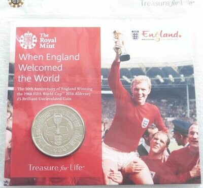 2016 Alderney FIFA World Cup England £5 Brilliant Uncirculated Coin Pack Sealed