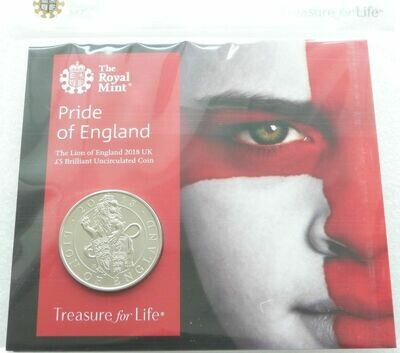 2018 Queens Beasts Pride of England Lion £5 Brilliant Uncirculated Coin Pack Sealed