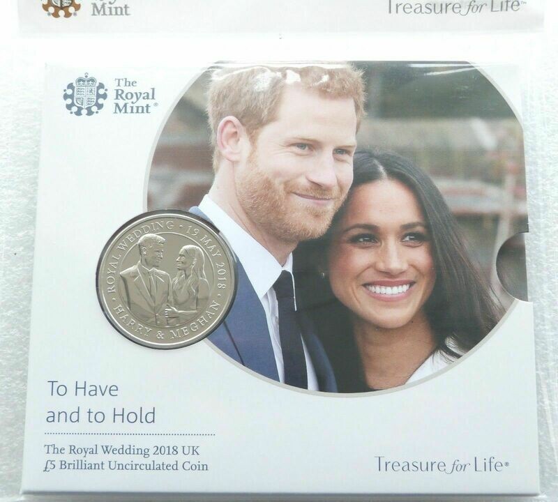 2018 Royal Wedding Harry Meghan £5 Brilliant Uncirculated Coin Pack Sealed