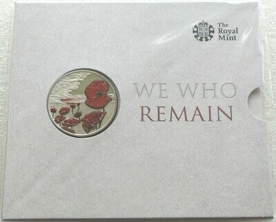 2015 Alderney Remembrance Day Poppy £5 Brilliant Uncirculated Coin Pack Sealed