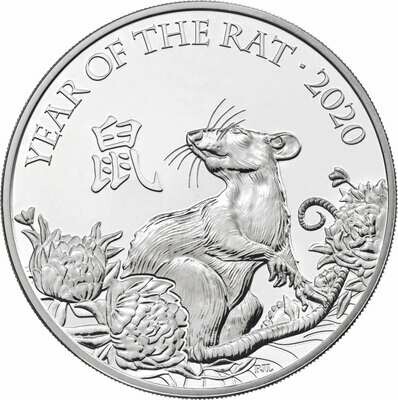 2020 British Lunar Rat £5 Brilliant Uncirculated Coin