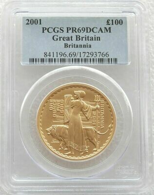 2001 Britannia £100 Gold Proof 1oz Coin PCGS PR69 DCAM - Mintage 1,000