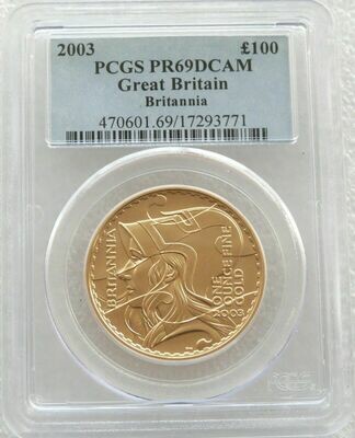 2003 Britannia £100 Gold Proof 1oz Coin PCGS PR69 DCAM - Mintage 1,250