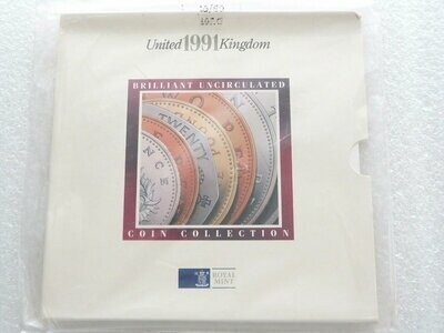1991 Royal Mint Annual Brilliant Uncirculated 7 Coin Set Sealed