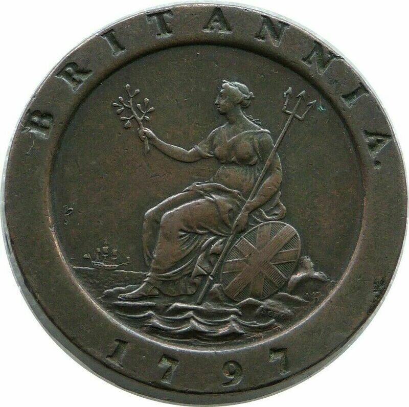 1797 George III Cartwheel 2d Twopence Copper Coin