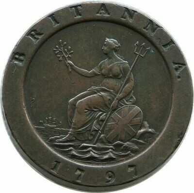 1797 George III Cartwheel 2d Twopence Copper Coin