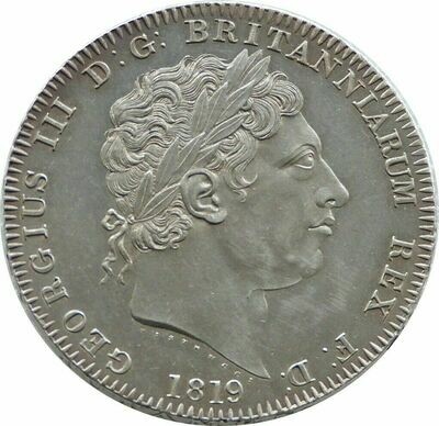 1819-LIX George III Laur Head St George and the Dragon Crown Silver Coin