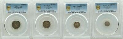 1824 George IV Maundy Silver 4 Coin Set PCGS PL63 - PL53